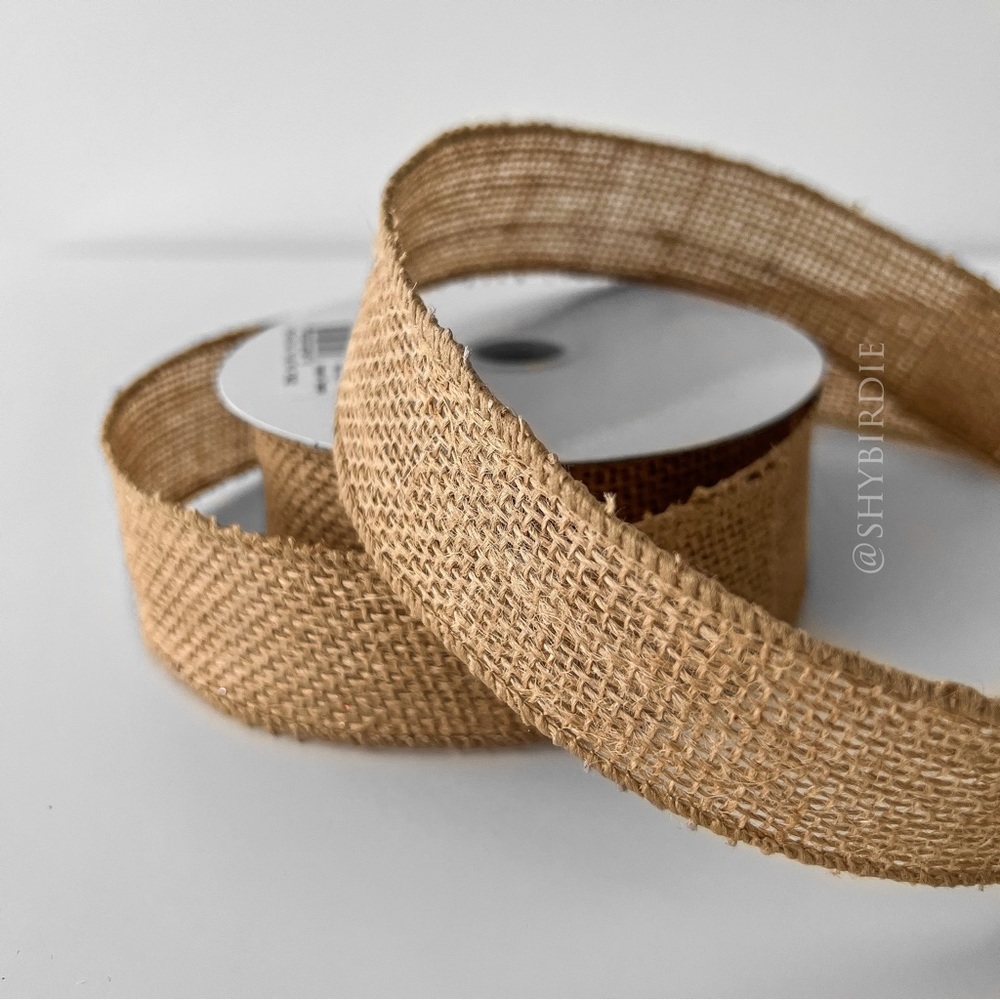 NEW Natural Jute Wired Ribbon, Wide